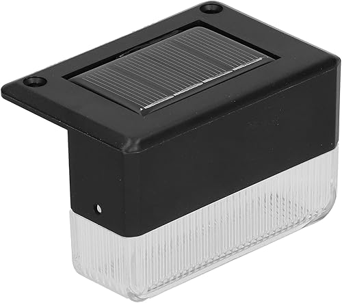 Miniatura 2 de Hyuduo 4 luces solares para escaleras, luces solares para valla con 3 LED RGB modos de cambio IP65 para jardín al aire libre, camino, patio,