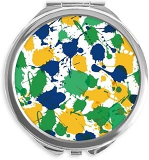 Printing Brazil Cultural Element Hand Compact Mirror Round Portable Pocket Glass