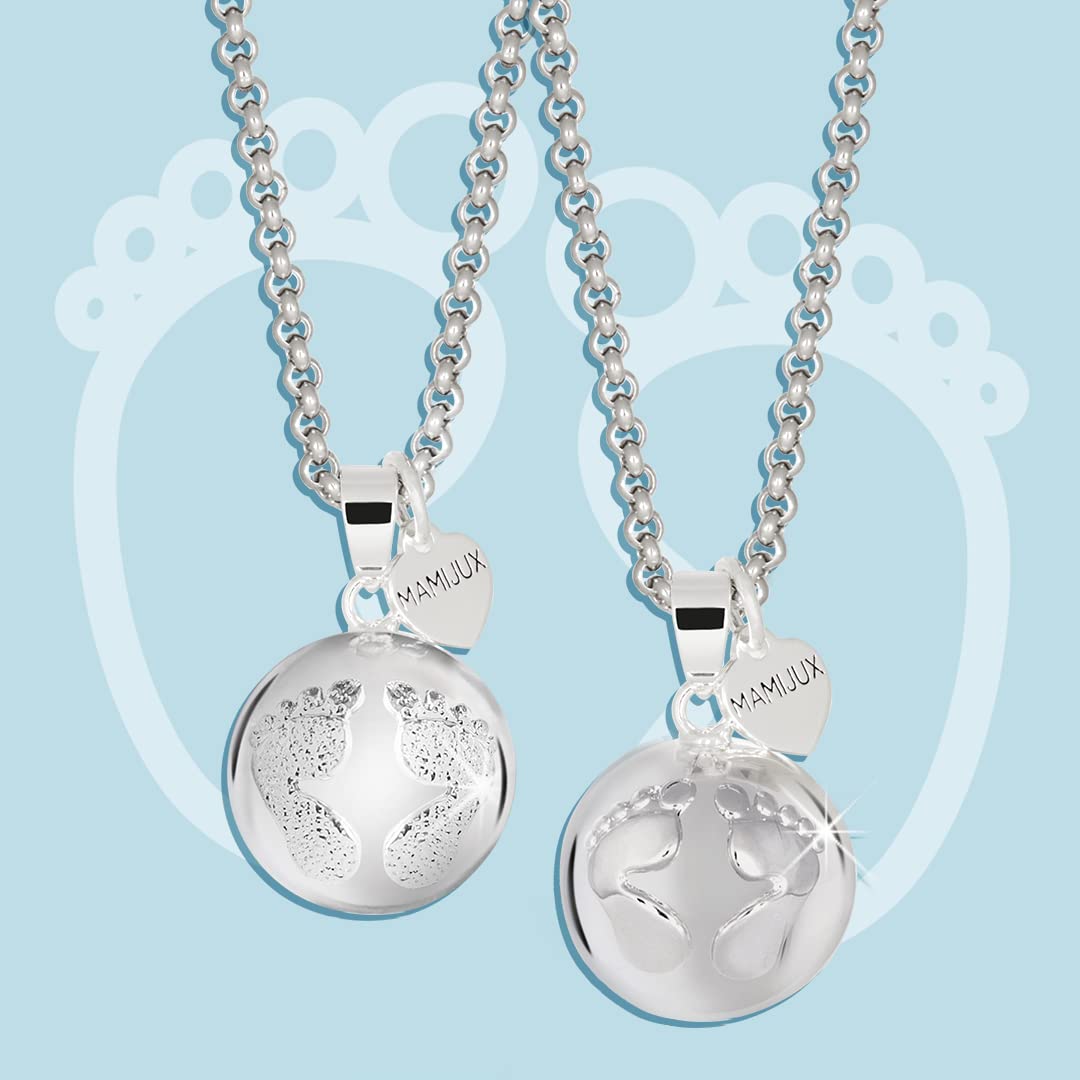 MAMIJUX® Llamador de ángeles con colgante, Idea Regalo Mujer, Regalo Embarazo, cadena de acero