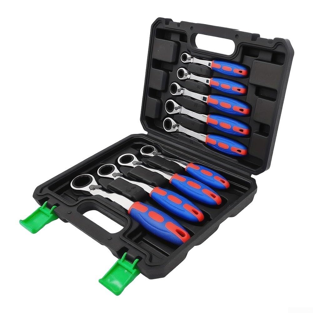 Set di chiavi a cricchetto, 9 pezzi, 72 denti per kit di chiavi