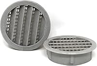Vista 7 de Cubierta de rejilla de ventilación de aire de plástico redonda de 3" con pantalla para reptiles, rejilla de ventilación de soffit (16, gris)