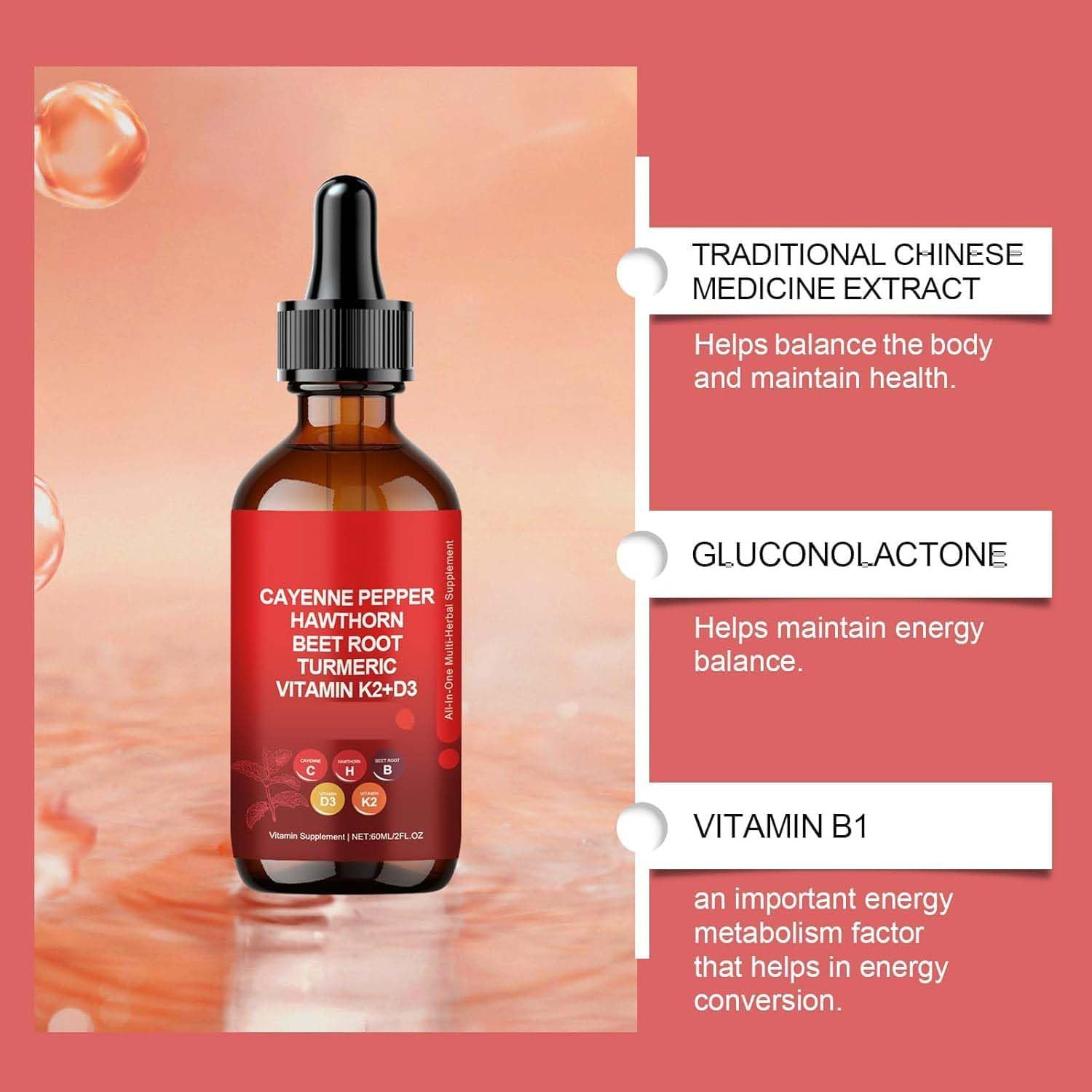 Rethes Gocce di pepe di Cayenna, gocce di Aeluro Cayenna, integratore di pepe Gleame Liquid D-rops, Gleame Pepper D-rops, gocce di pepe di Cayenna, gocce liquide naturali per uomini e donne (3)
