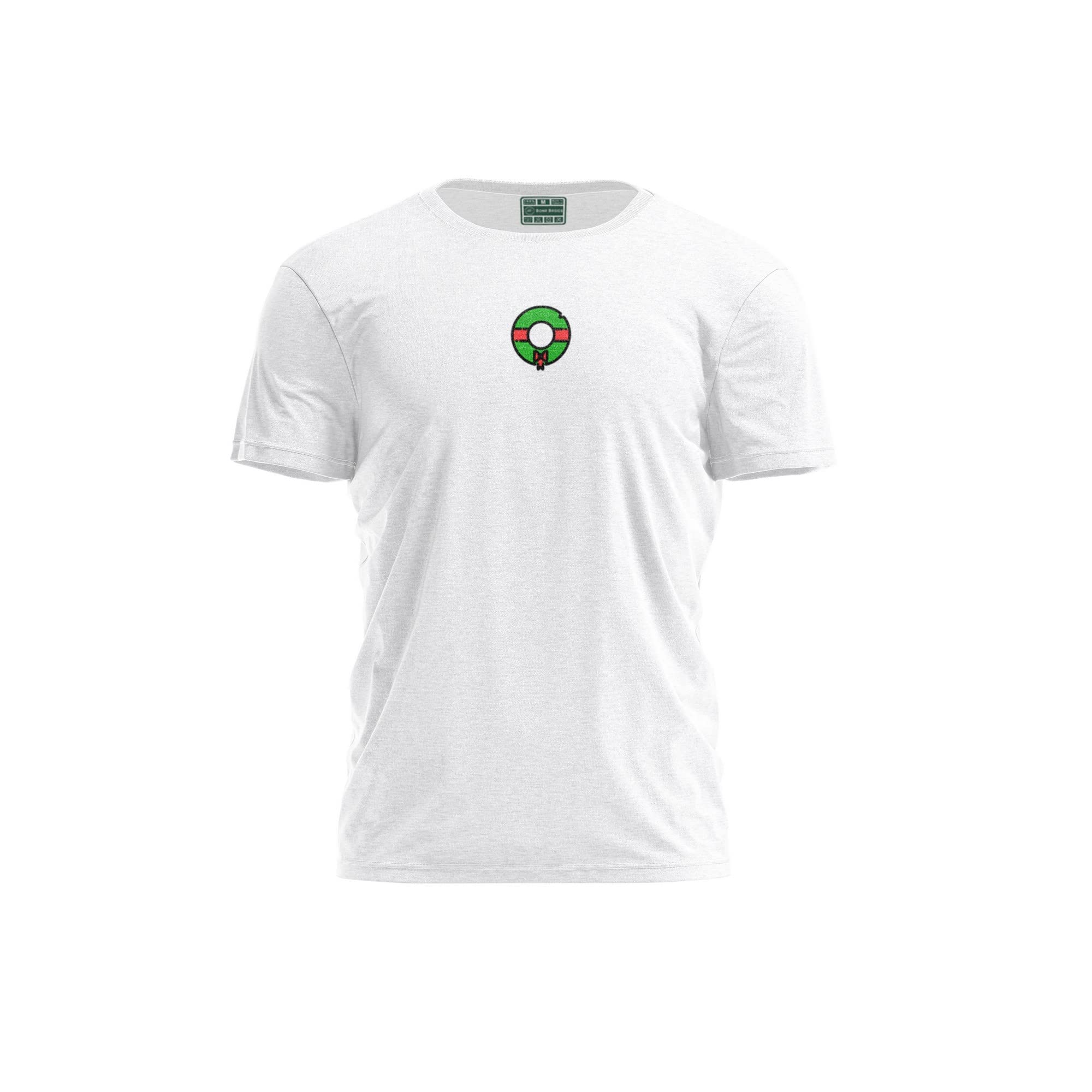 Bona Basics, Digitally Printed, Men's Basic T-Shirt,%100 Cotton, White, Casual, Men's Tops, Size: S
