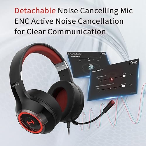 Miniatura 7 de HECATE by Edifier G33 - Auriculares USB para juegos sonido envolvente 71 auriculares sobre la oreja con micrófono desmontable con cancelación de