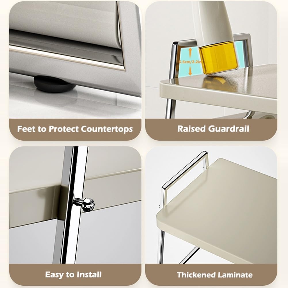 Kitchen Microwave Oven Rack，Microwave Counter Stand, Toaster Oven Stand Shelf, Standing Storage Shelf for Kitchen