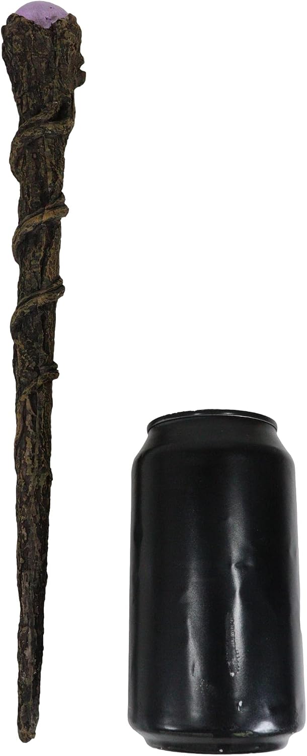 Ebros Broceliande Forest Merlin Sorcery Greenman Cosplay Wand with Purple Orb 14" Long Decorative Magical Witchcraft Fantasy Costume Prop Accessory Decor Collectible Figurine