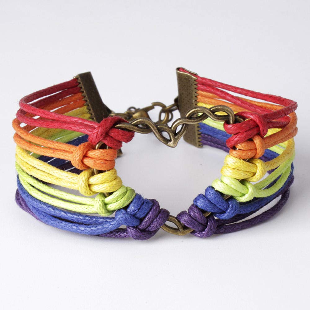 Pulsera de Cuero para Mujeres, Pulsera de Cuero Retro de múltiples de Cuero Colorida línea de Cera Multicapa Pulsera Tejida Pulsera Ajustable Accesorios de Ropa Personalizada joyería
