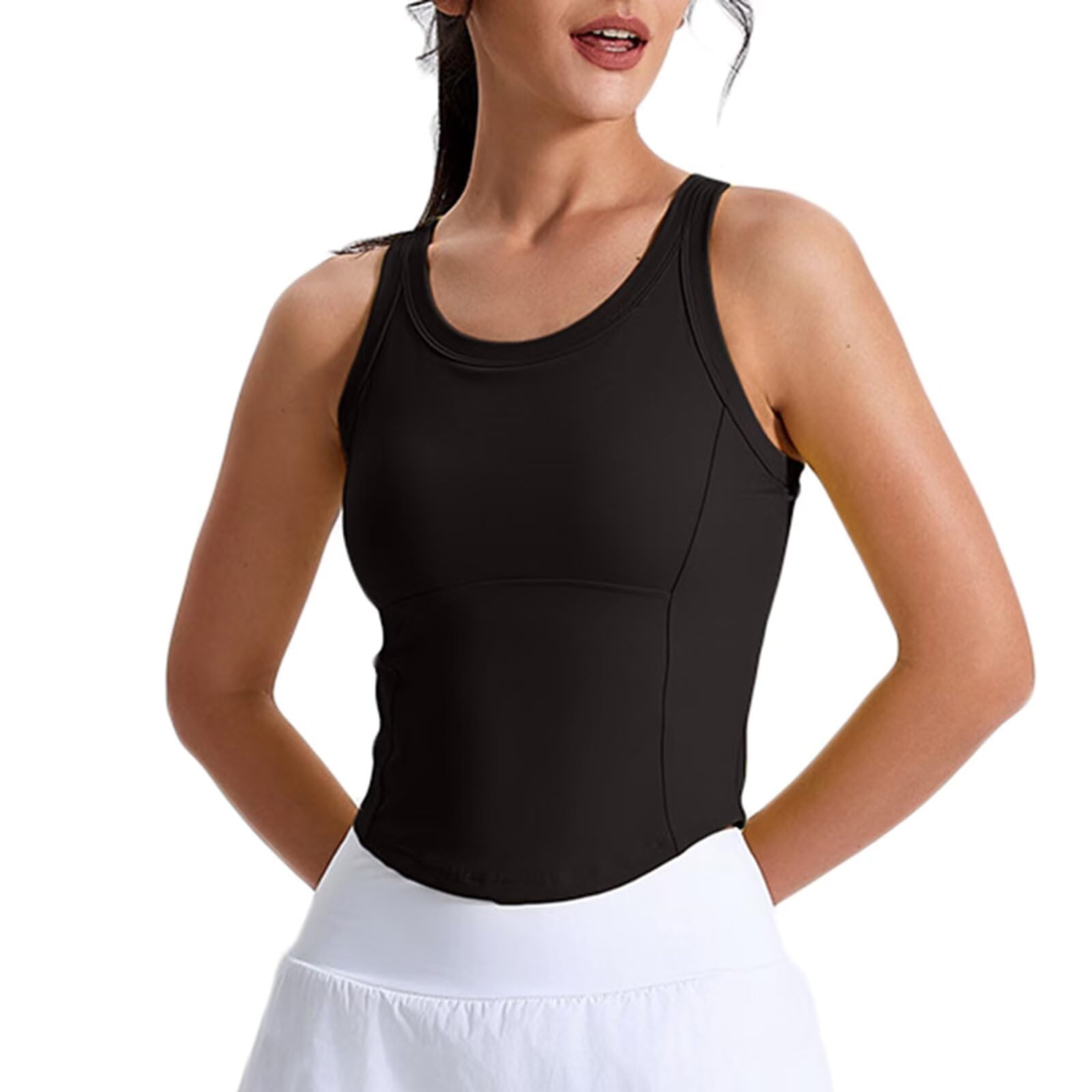 Camisetas sin Mangas de Entrenamiento con Sujetador Incorporado para Mujer Gimnasio atléticas para Correr Camisetas de Yoga Chaleco Deportivo