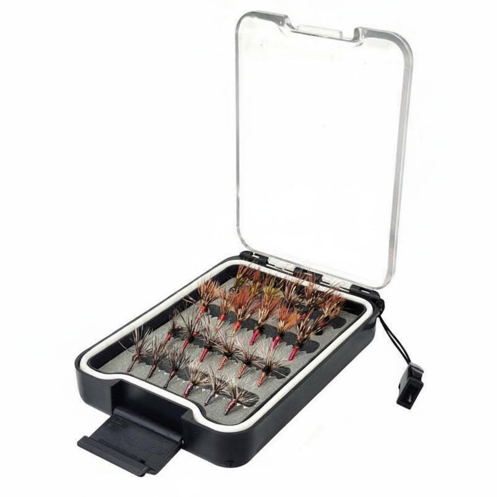 Fenteer 24 Pieces Fishing Fly Lure Set Dry Fly Variety Hand Tied With Sharp Hooks Natural Metal Shank For Lifelike Profile suitable for rivers streams light fishing conditions