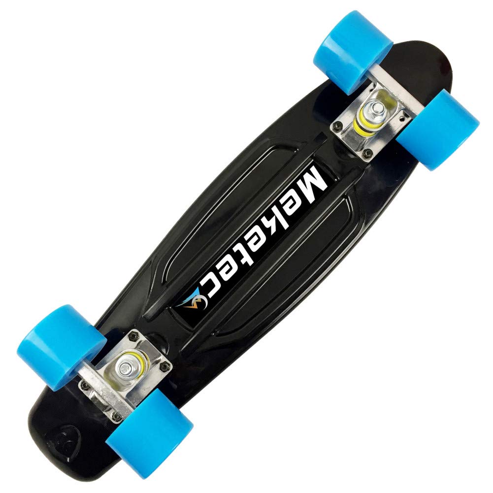 Life Mini Cruiser Retro Skateboard, 22 inch Cruiser Board Skateboards with LED Bearings, Retro Plastic Complete Skateboard for Boys and Girls