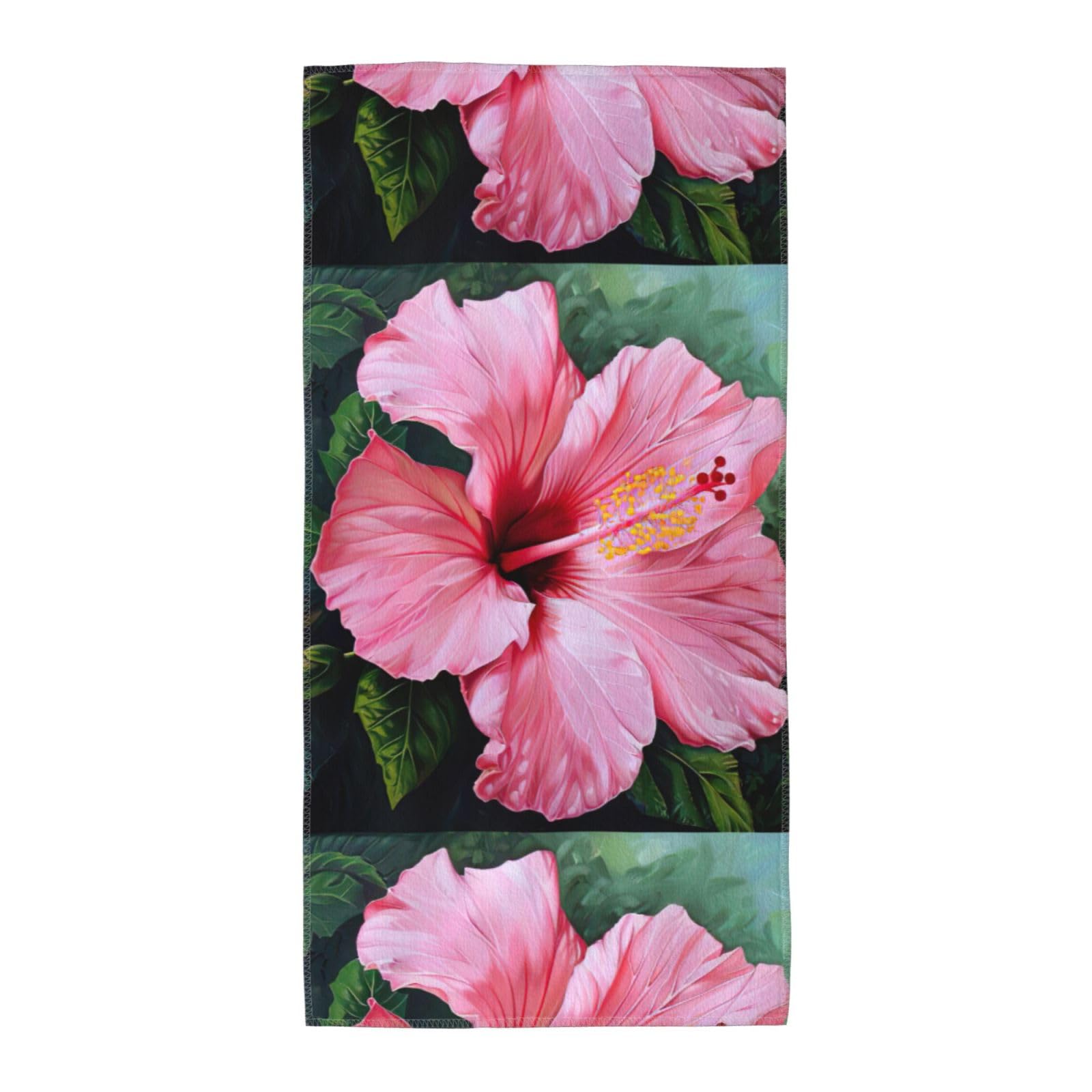 Cbaaghh Hawaii Red Flower Print Towel, Towels Thick Face Towels Fast Drying Washcloth For Bath, Spa, Gym
