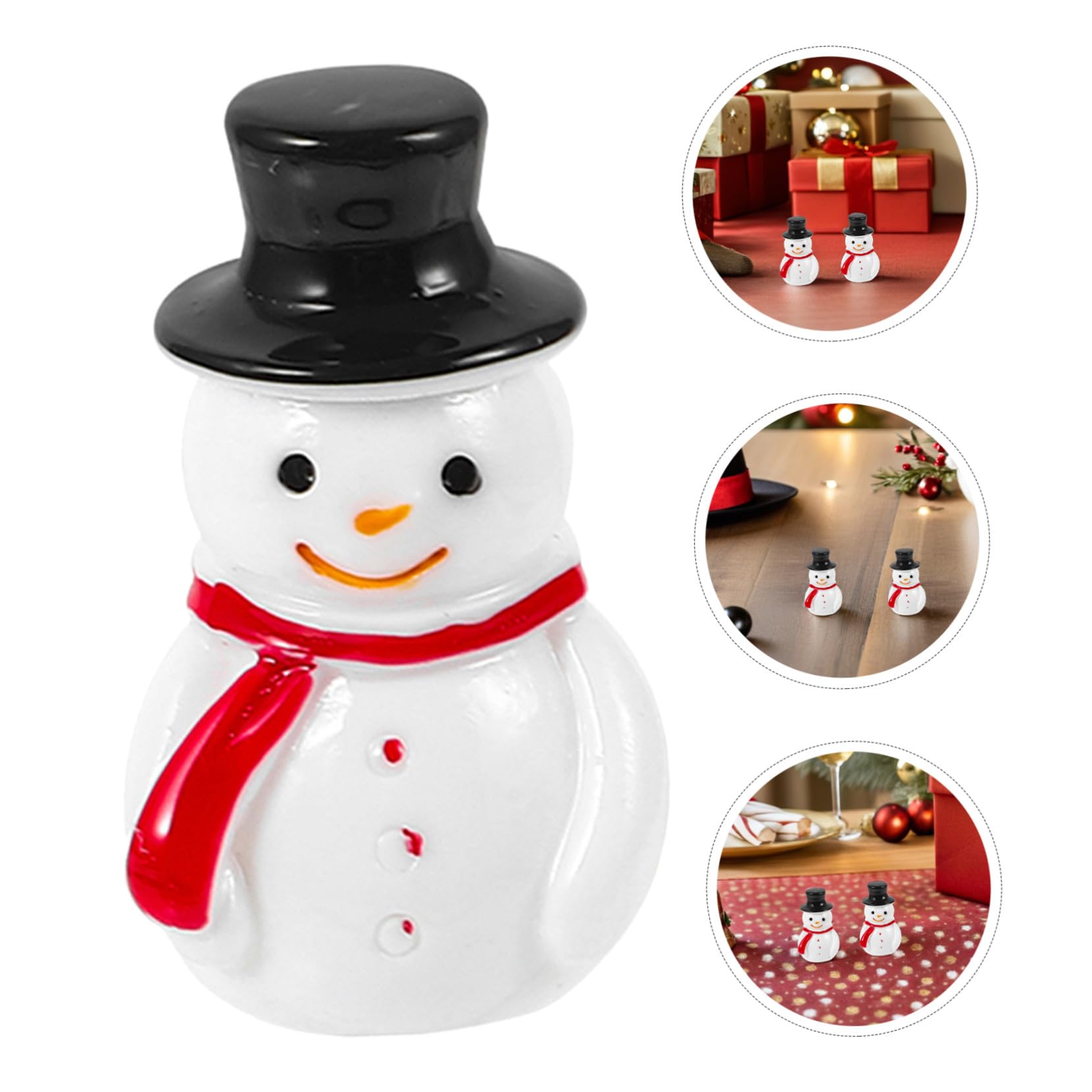 Cabilock 100pièces Miniatures De Bonhomme De Neige Résine Décorations De Maison De Poupée Jardin Figurines Miniatures pour Créations DIY Et Scènes De Noël