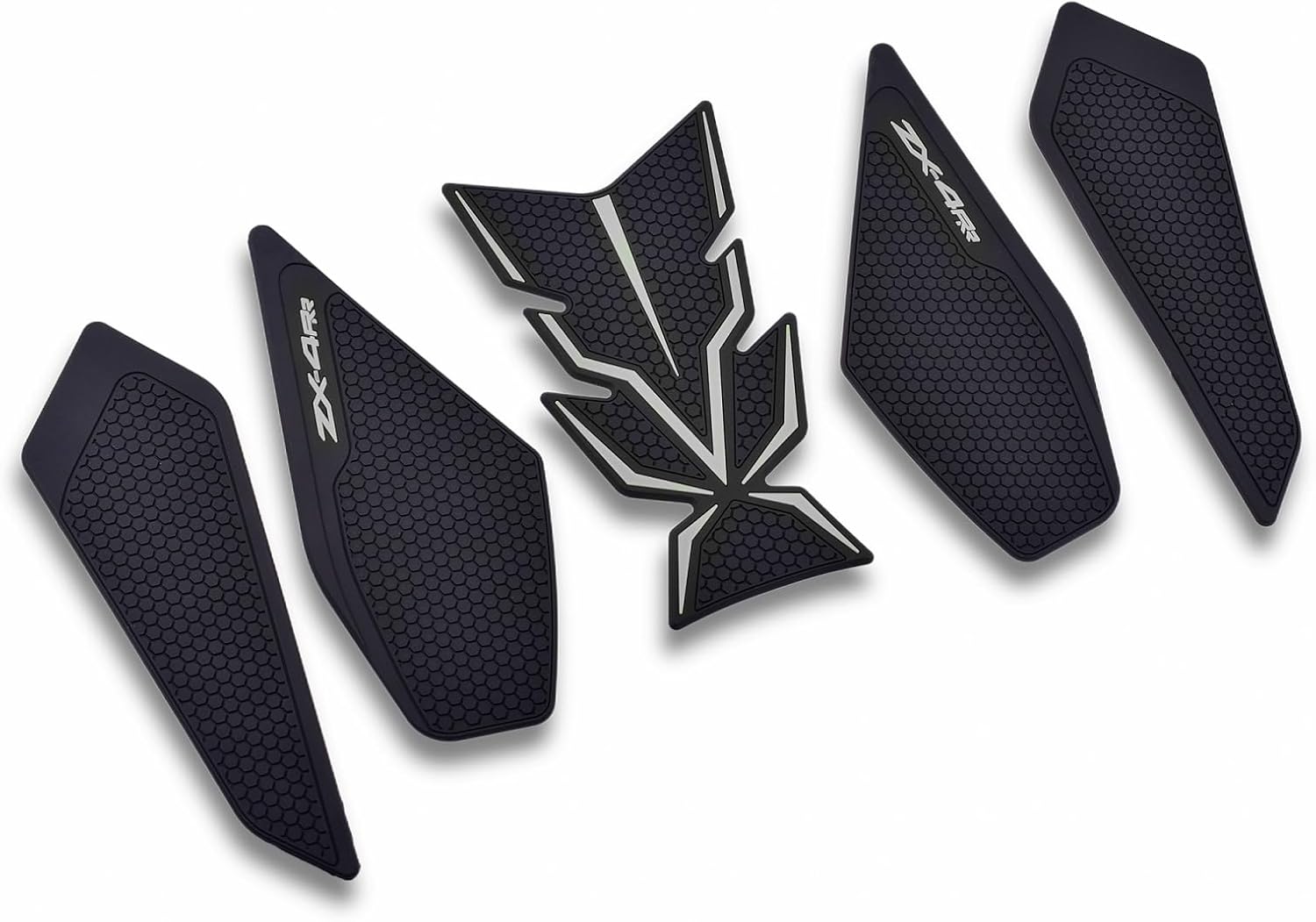 Tank Pad for Kawasaki ZX-4R/SE ZX-4RR 2024~ / ZX-25R/SE 2023~ Motorcycle Gas Tank Protector Side Fuel Tank Sticker Knee Pad Accessory Parts Anti-Slip Scratch Durable Honeycomb Design (Gray)