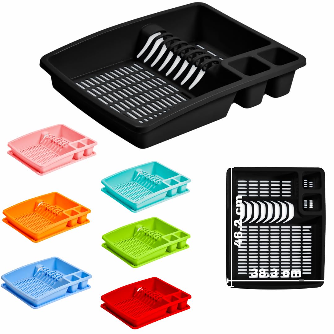 Buzztrove Premium Dish Drainer Rack – Multi-Color Sink Drainer, Draining Board Rack, Dish Drying Rack for Efficient Kitchen Organization
