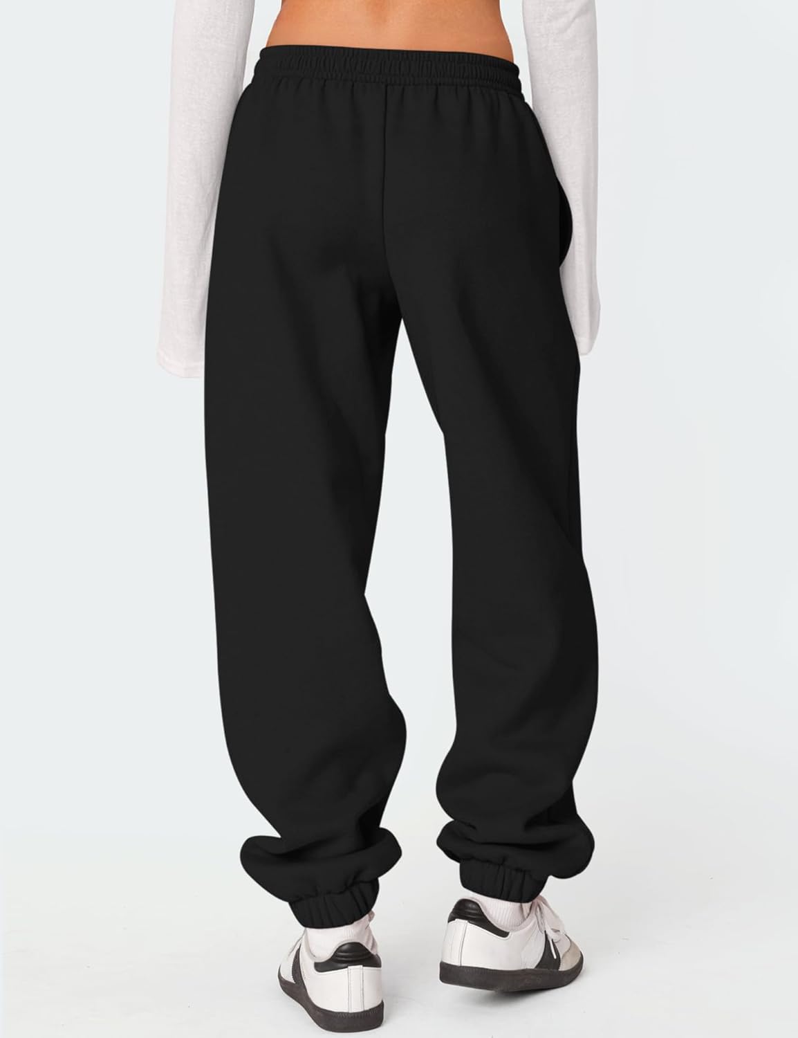 LOMON Sweatpants Women Fleece Joggers Wide Leg Sweat Pants Baggy Gym Sweatpant Winter Spring Drawstring Clothes with Pockets - Image 3