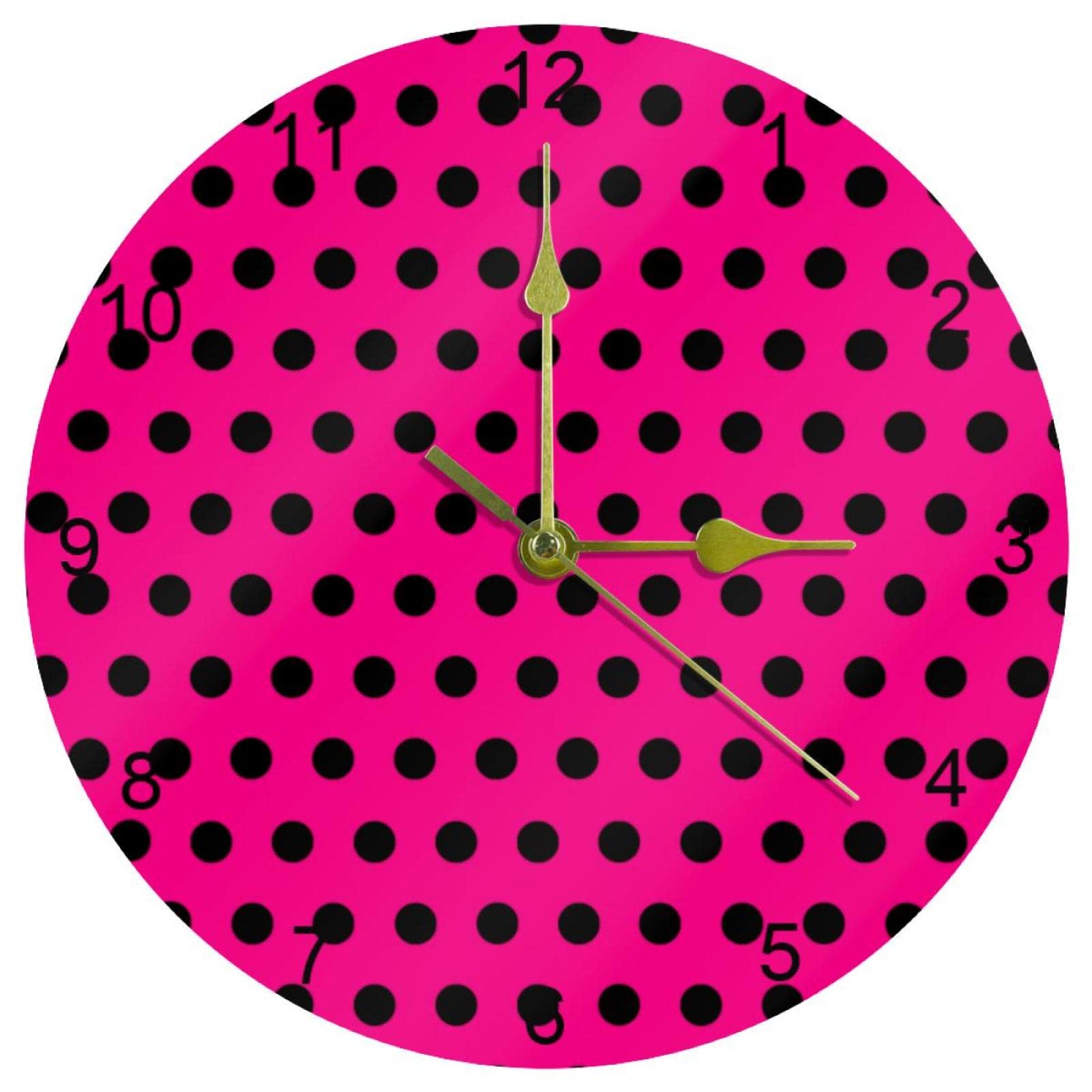 Horloge murale silencieuse noire et rouge au design épuré à mécanisme quartz précis