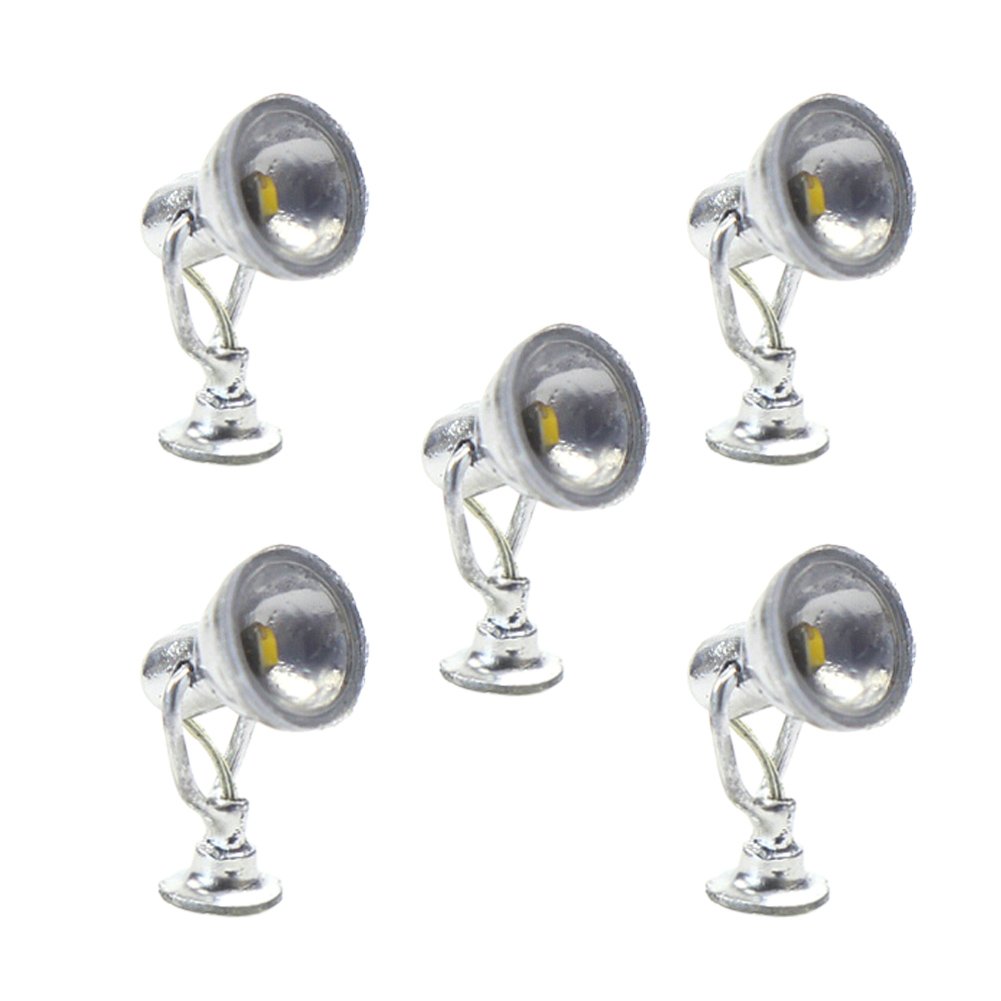 Evemodel Lym20 5Pcs Model Railway Train Lamp Post Flood Lights Ho Oo Tt