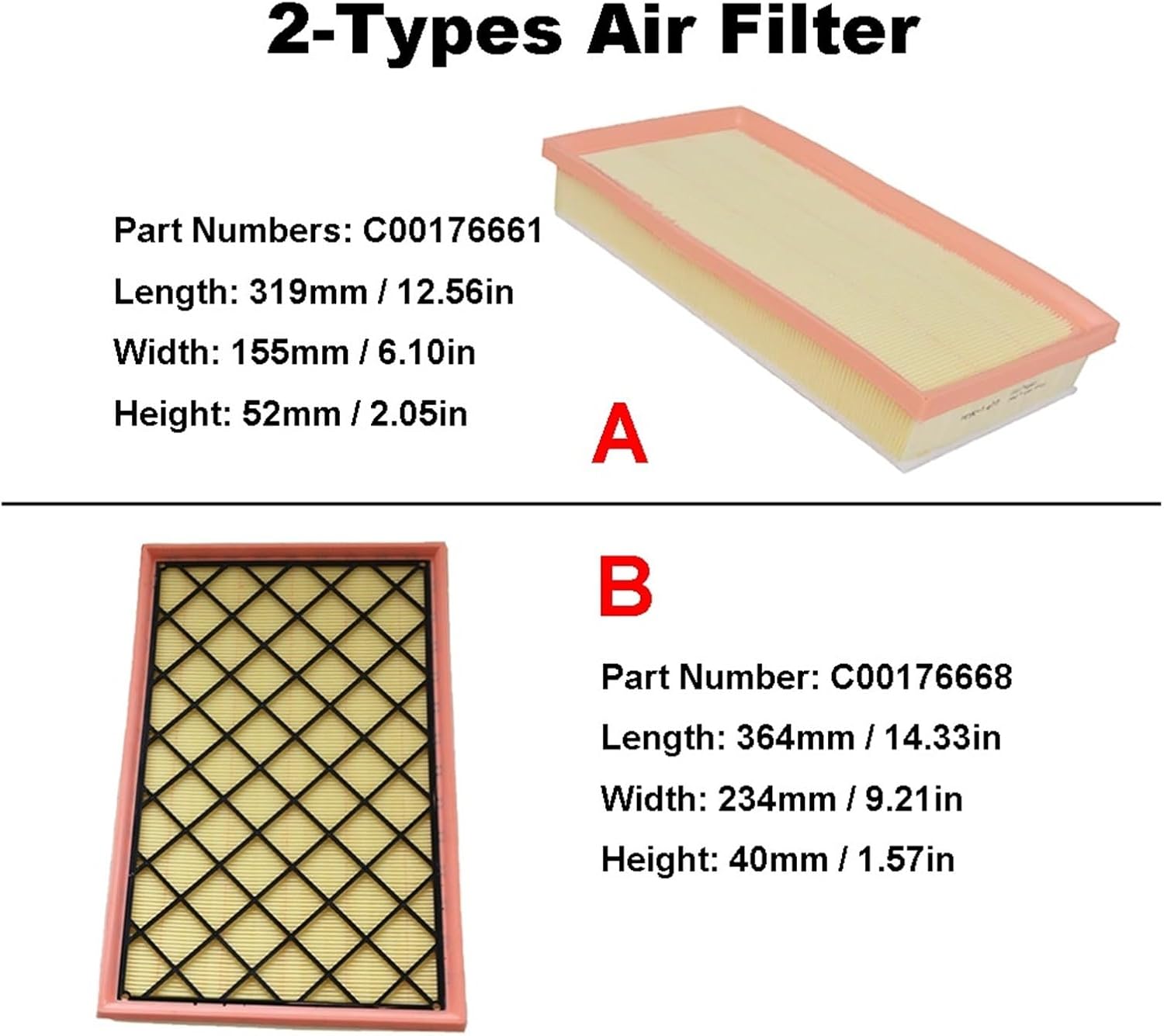 4pcs Filter Set Compatible For Saic MAXUS Deliver 9 2.0TDI-Diesel 2019-2024 V90 Engine Cabin A/C Fresh Air Fuel Oil Filter Kit C00176668(4pcs Set B)