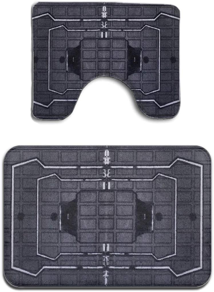 Beach Surfer Memory Foam 2 Piece Bathroom Rug Set - Rainbow Frost Six Siege - Skidproof Bath Mat and Toilet Seat Contour Cover Rug