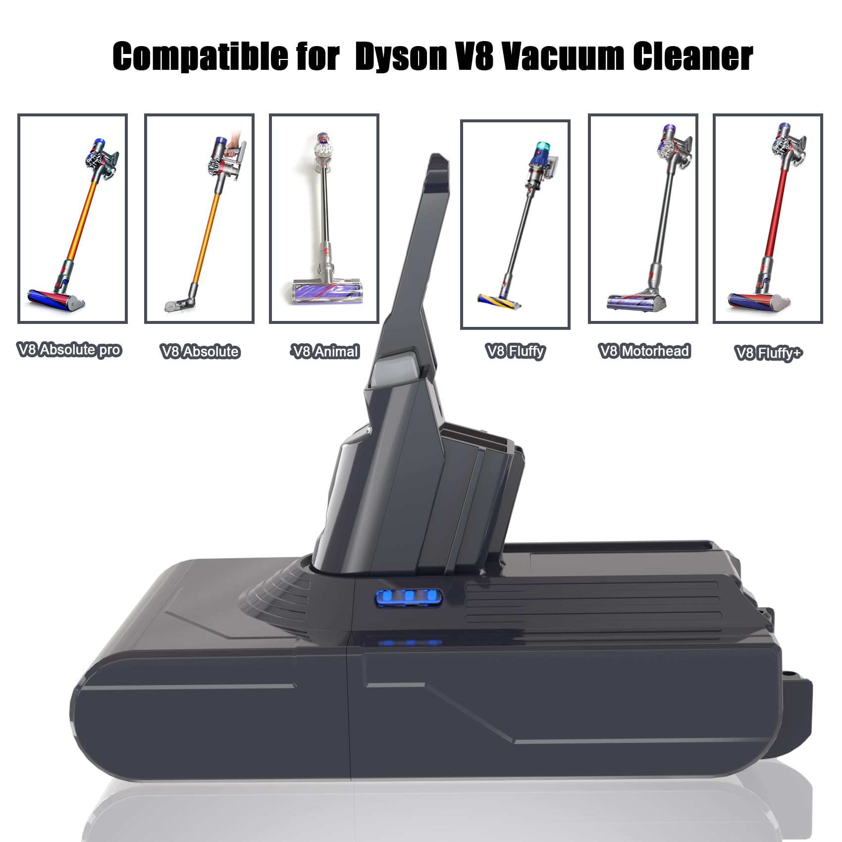 4500mAh V8 SV10 Batteria Compatibile per Dyson V8 Absolute Fluffy Animal SV10 Motorhead Slim Fluffy Total Clean Aspirapolvere