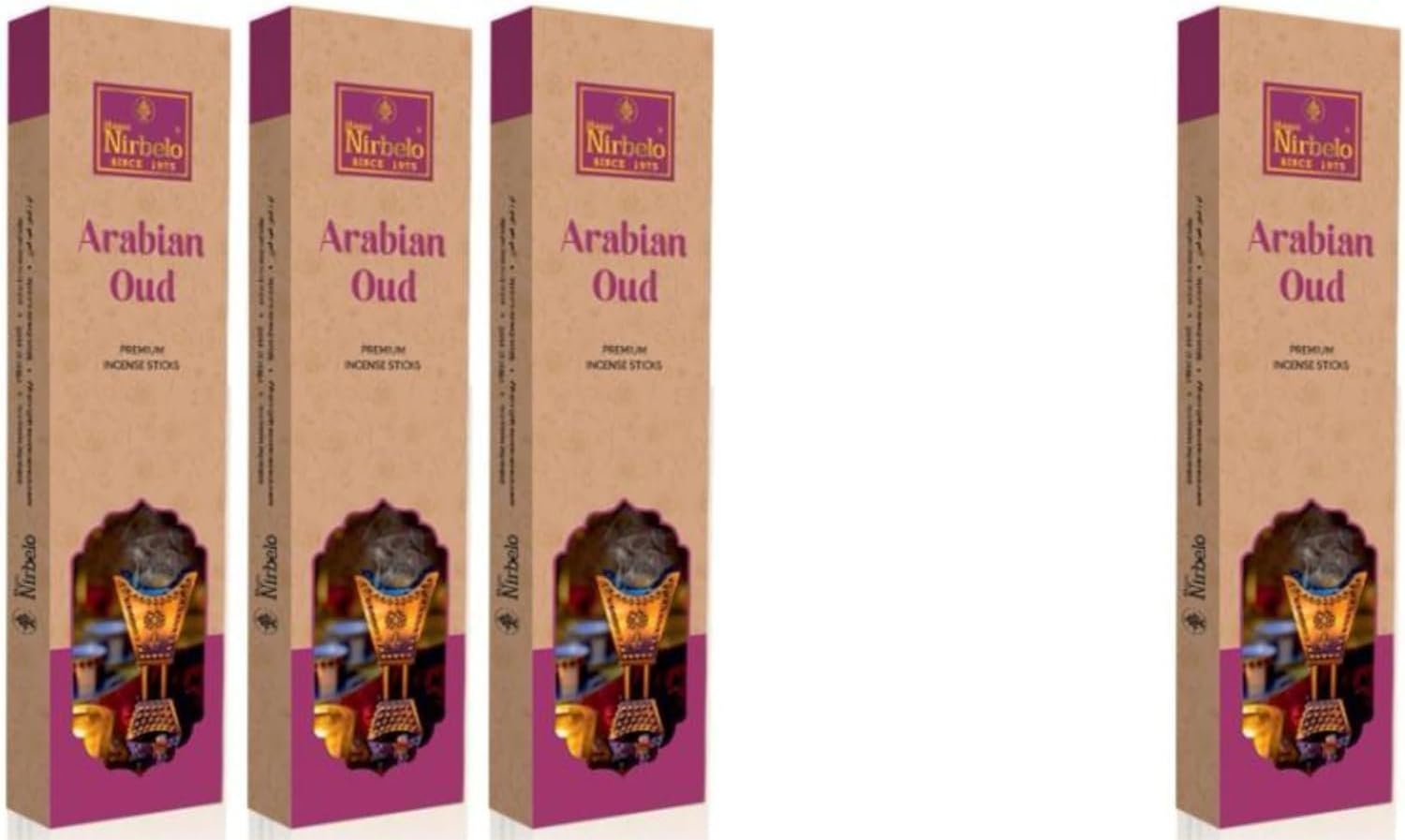 Arabian Oud Hand Rolled Incense Sticks | Herbal Masala Incense | Low Smoke Aroma for Meditation, Yoga and Home Fragrance | Pack of 4 (80 Sticks)