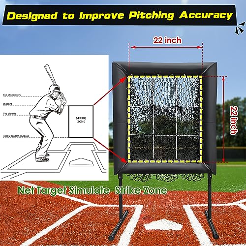 Jalunth Baseball Softball 9 Hole Pitching Net Strike Zone Heavy Duty Training Aid Equipment Pitch Target for Home Backyard Kids Youth Adults with 4 Ground Stakes by Jalunth - Image 4