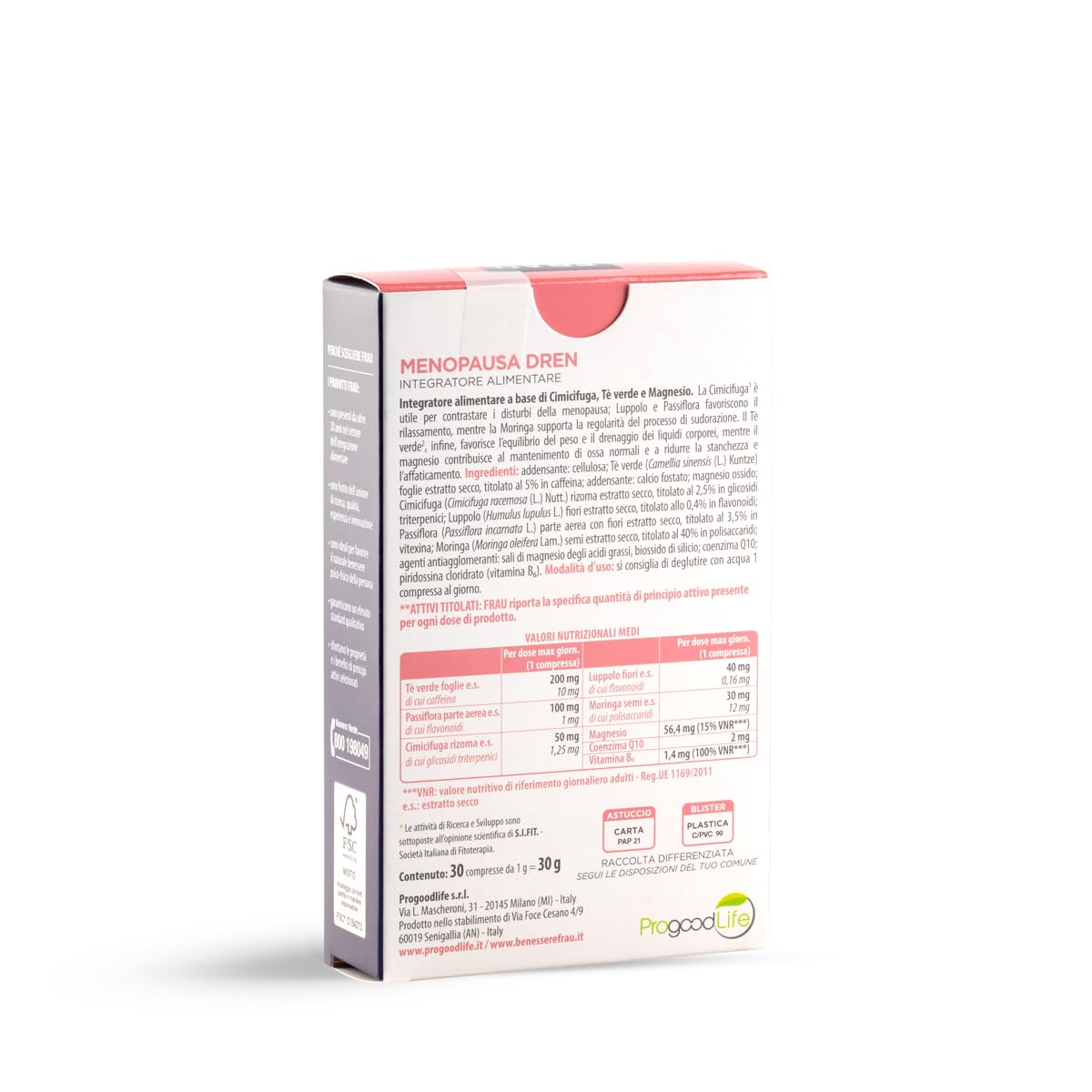 FRAU Senior, Menopausa Dren, Integratore Menopausa che favorisce il rilassamento, Integratore drenante che mantiene l'equilibrio del peso, 9 Confezioni x 30 Compresse, Senza glutine