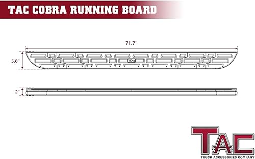 Miniatura 4 de TAC Cobra - Estribos compatibles con Grand Cherokee 2022-2023Jeep Grand Cherokee L SUV escalones laterales barras Nerf de aluminio negro todoterreno