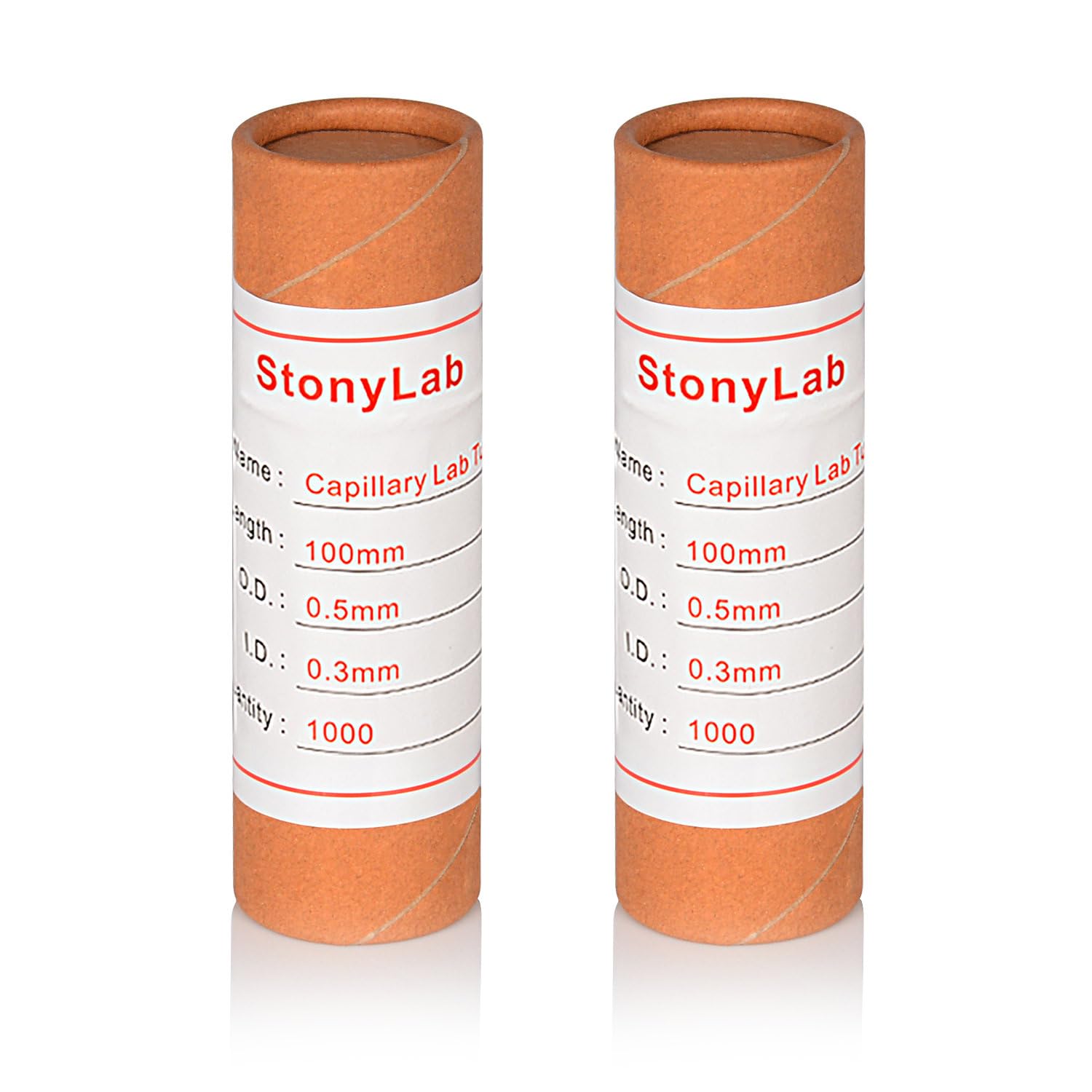 stonylab Tubo Capilar de Cristal, Micro Pipetas de Vidrio de 100 mm, Glass Capillary Tubes Tubo de Transferencia Capilar con ID de 0,3 mm y OD de 0,5 mm para TLC Spotting, Paquete de 2