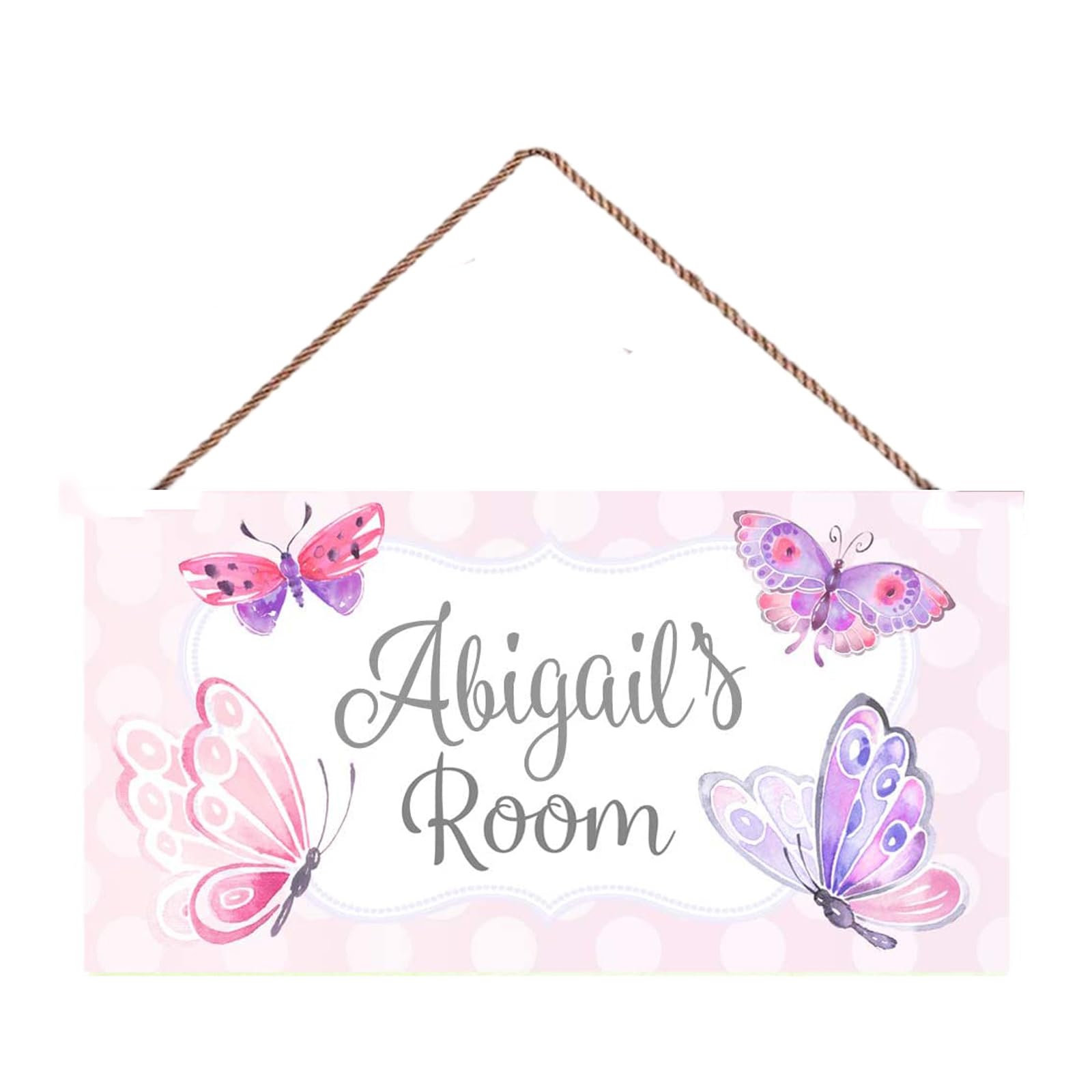 Personalized Name's Pretty Purple and Pink Butterfly Accessories Stuff Bedroom Door Sign Wall Art Décor