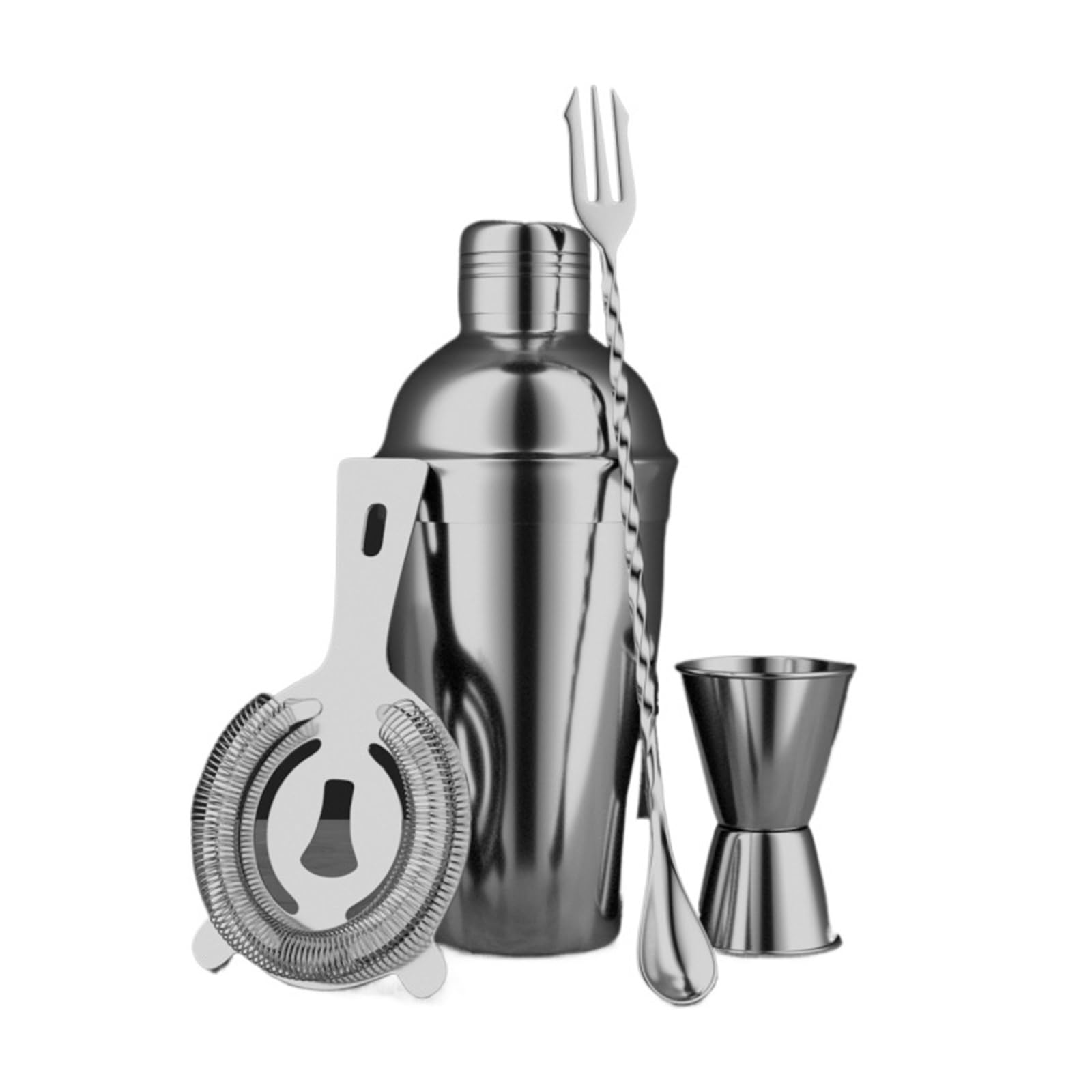 Coctelera de acero inoxidable 550ml, mezclador, barman, bebida, accesorios for Bar(4pcs set)
