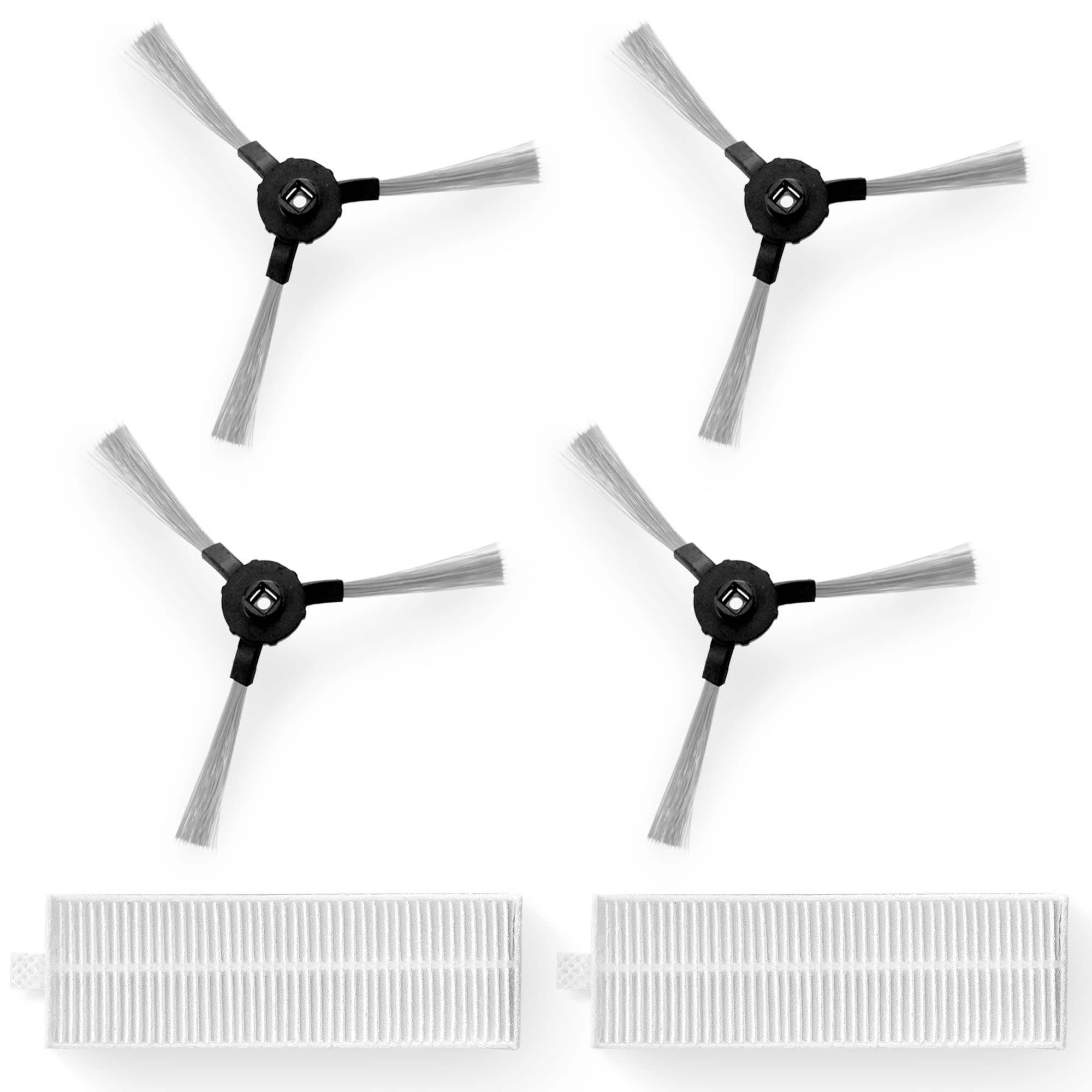 Dana Trading PUCRCX70 Robot Vacuum Accessory Kit - (4) Sweeping Side Brushes, (2) Air Filter - Robot Vacuum Cleaner Replacement Parts and Accessory