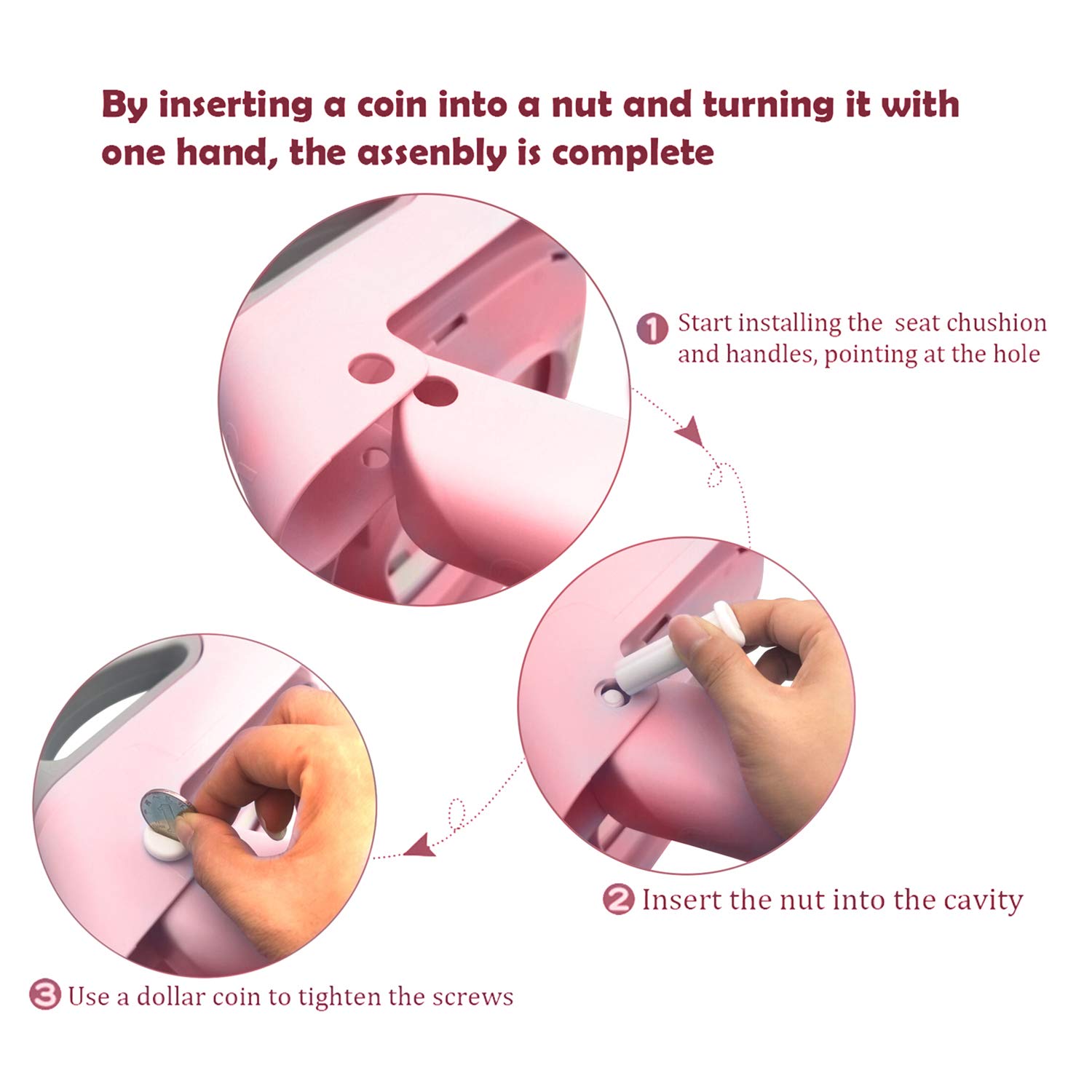 SMT- Pink Toddler Potty Training Seat Ladder Step Toilet Girl Chair Infant Kids Bathroom Trainer [P/N: ET-BABY002-PINK]