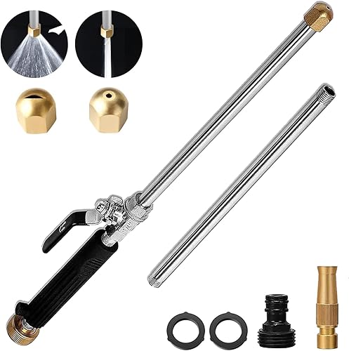 Raddile Power Washer Hydro Jet Herramienta de limpieza eléctrica, varita rociadora de jardín extensible extra larga, limpiador de canalones,