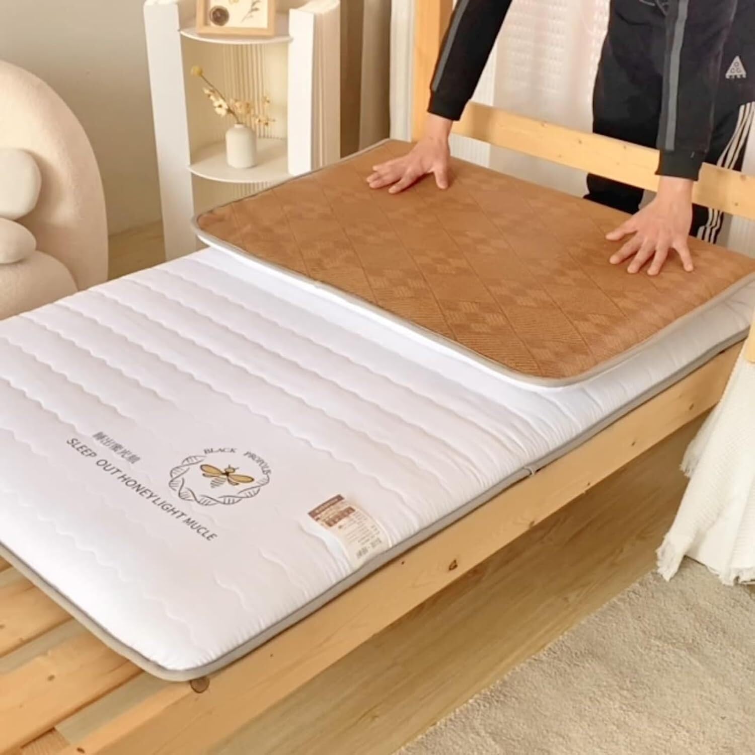 Materasso futon giapponese, pieghevole, portatile, tappetino thailandese a grandezza naturale, tappetino per dormire shiki per rilassarsi, letto degli ospiti, divano da campeggio, leggero e