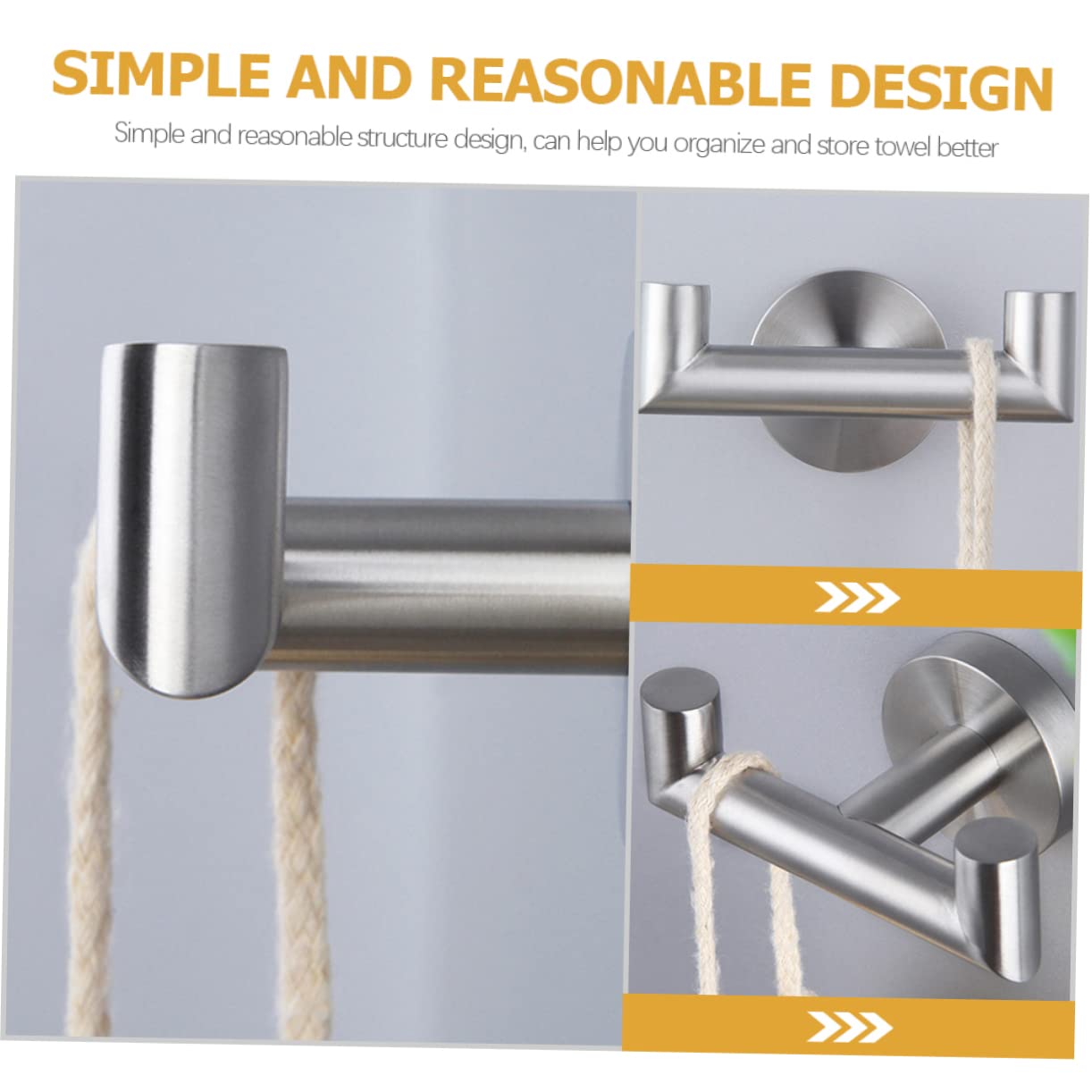 3 Perchas Dobles De Acero Inoxidable Para Toallas Para Montar En La Pared Para Baño Cocina Abrigos Y Ropa.