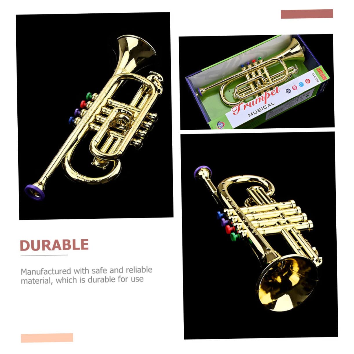 Tromba Dorata Giocattolo a 4 Note in Plastica Cz05