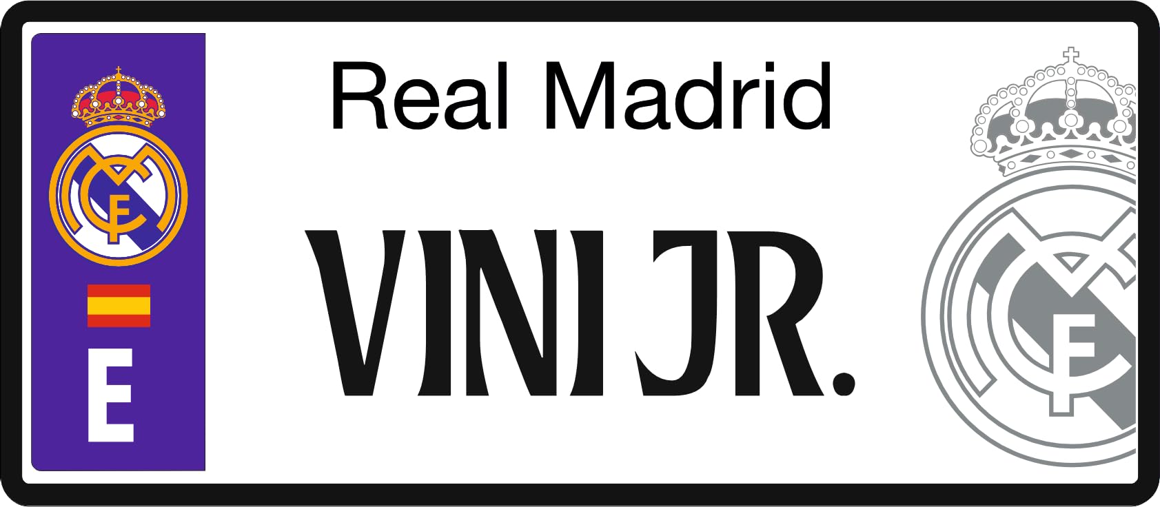 Real Madrid Matrícula Personalizada 6 x 14 cm