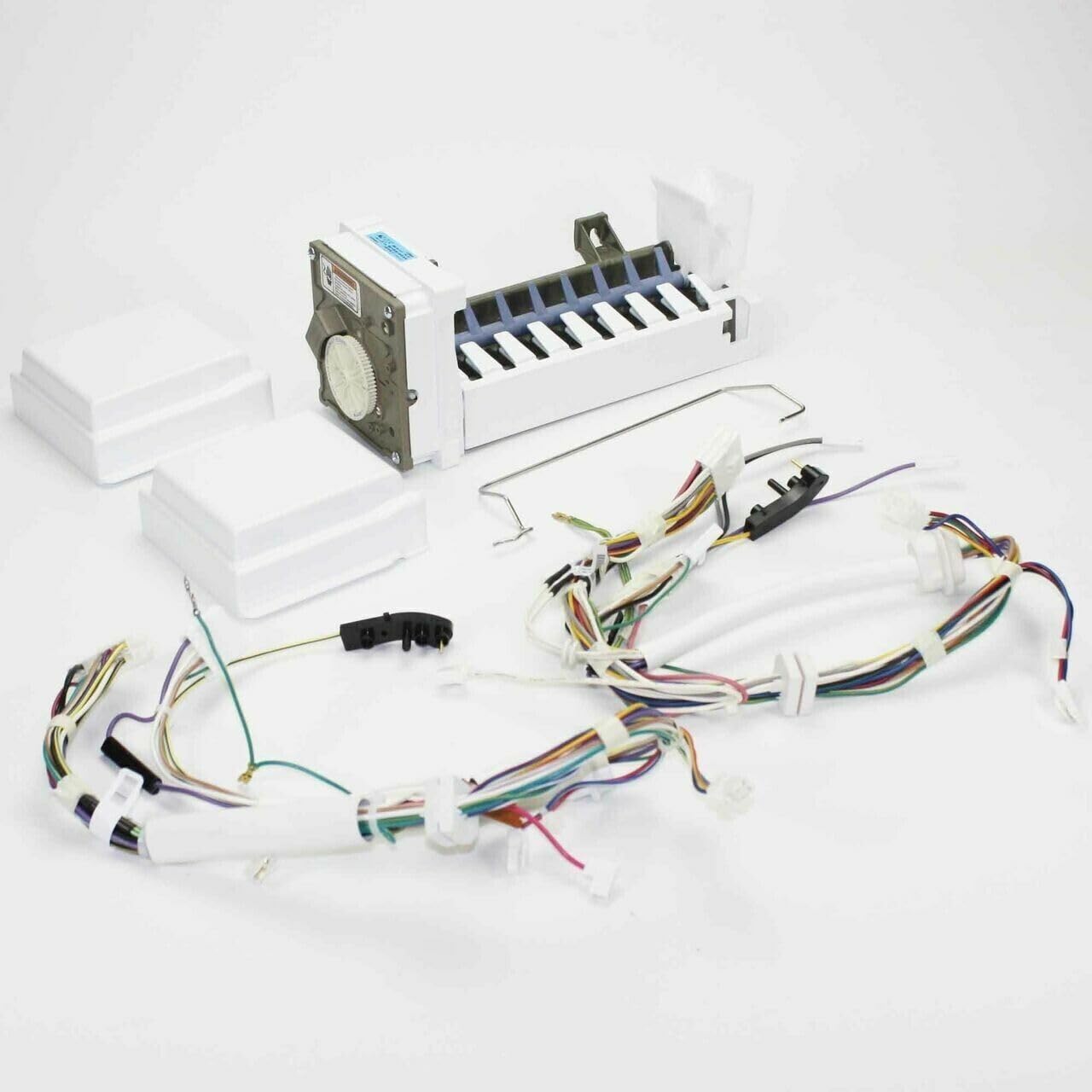 US-Based Supplier – Original WPW10300024 W10882923 Refrigerator 8 Cube Ice Maker Includes 2 Wire Harnesses 2 Covers and Shut Off arm fits for Maytag, Whirlpool Refrigerators W10377151 WPW10377147