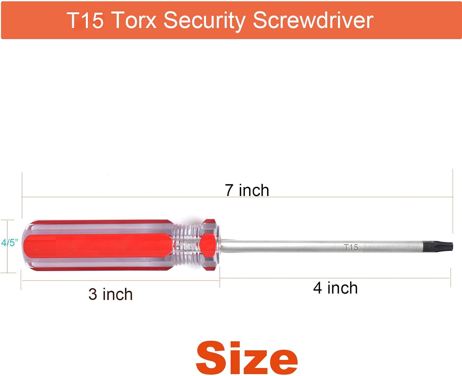 T15H Torx Screwdriver 2PCS Set, SKZIRI 2Pack T15 Torx Security Screwdrivers with Magnetic Tip (T15) image 3