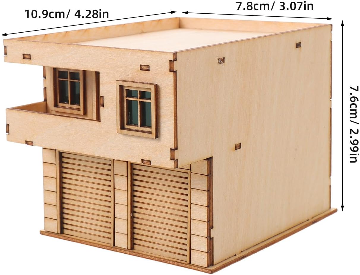 Tofficu Pre-Assembled Mini Wooden House Model Kit for Home Décor and City Miniatures Buildings Collection, Compact Wood Cabin with Realistic Architectural Appeal and Historically Inspired