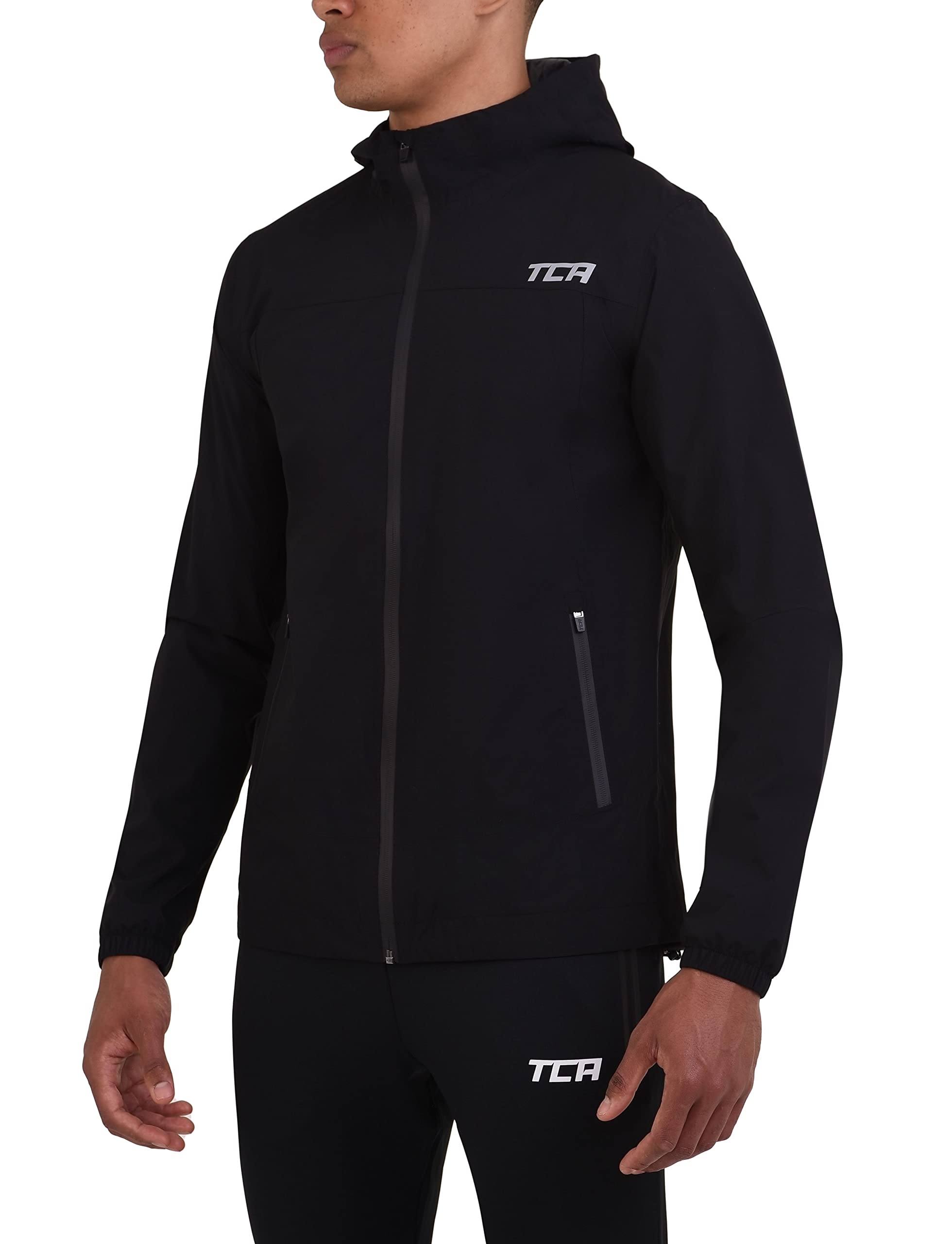 TCAMen's AirLite 2.0 Hooded Waterproof Reflective Running Rain Jacket with Zip Pockets