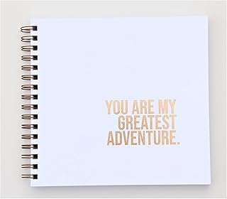 Baby Memory Book, Baby Journal, Baby Scrapbook Album. 90 Pgs, 8.5 x 9 Gold Foil, Gift For Newborn, Baby Milestone Book, Baby Scrapbook Album, Baby Album (WH)