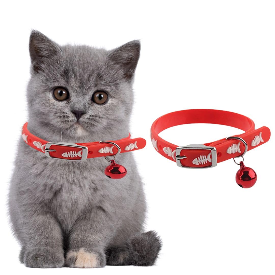 Western Era Multicolored Adjustable Rubber Silicone Cat Collar|Stylish Training Fusion|Redefining Feline Style|Rubber Cat Collar in a Vibrant Hue Silicone Cat Collar with Bell (Red) (B0CR1BMF61) Amazon Price History, Amazon Price Tracker