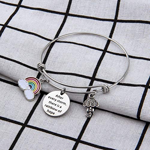 Inspirational Bracelet Encouragement Gift After Every Storm There Is A Rainbow Of Hope Rainbow Charm Bracelet Memorial Jewelry Gift(rainbow bracelet)4