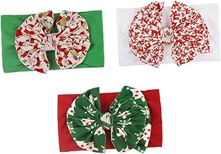 ABOOFAN 3Pcs Faixa De Cabelo Infantil De Natal Para Bebês Turbante Faixa De Cabelo Para Crianças Faixa De Cabelo Infantil Com Arco Faixa Elástica Para Bebê Faixa De Cabelo De Inverno