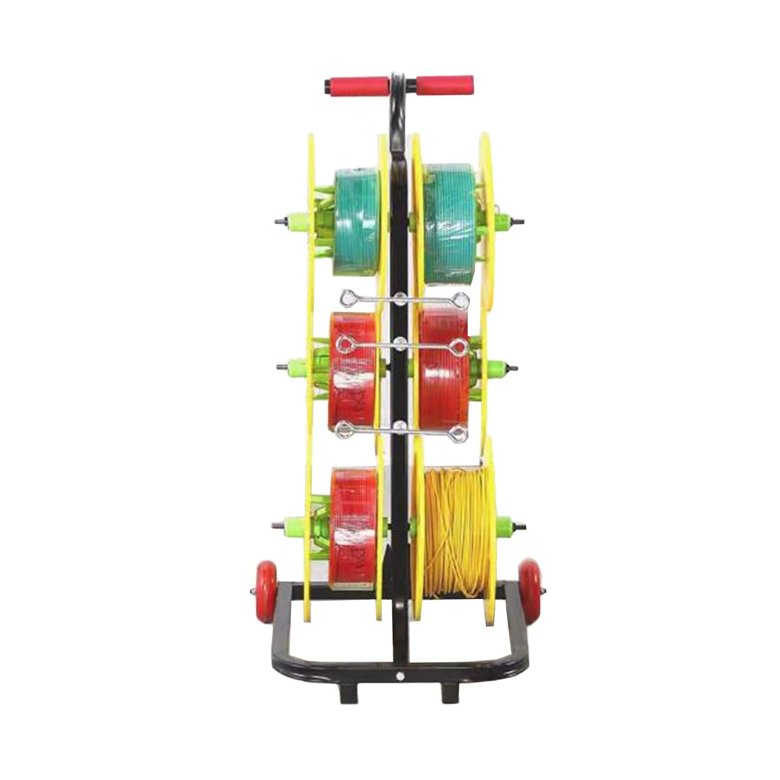 WDSOPK Wire Spool Holder 6 Axis - High Strength Wire/Cable Dispenser with Locking Wheels - Conduit Display and Storage for Electrical Industrial and Retail Use