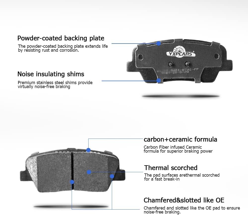 Brake Pads/Shoes for 2015/2016/2017/2018/2019/2020/2021 Ford Edge,2016/2017/2018 Lincoln MKX,2019/2020 Lincoln Nautilus Brake Kits(‎Front & Rear/D1818 D1665)