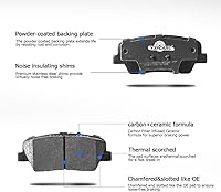 Vista 3 de Pastillas de freno de cerámica para Mazda CX-5 2016/2017/2018/2019 (delantero, trasero/D1623, D1846)