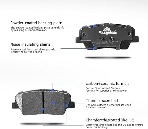 Miniatura 3 de Pastillas de freno de cerámica para Mazda CX-5 2016201720182019 (delantero, traseroD1623, D1846)